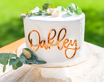 Custom acrylic cake topper, Name cake topper, Acrylic birthday cake topper, Gold acrylic cake topper, Laser cut names, Acrylic Name