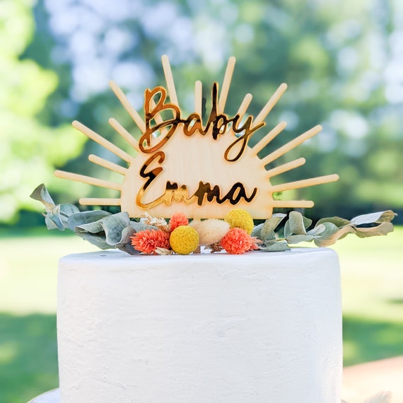 thumbnail image 2 of Oh Baby Cake Topper Gold Glitter, Baby Shower Party Decoration, Sturdy 2 of 13