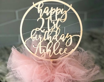 Custom Birthday Cake Topper, 21st birthday cake topper, 21st birthday decoration for women, 21st Cake Topper, 21st birthday ideas