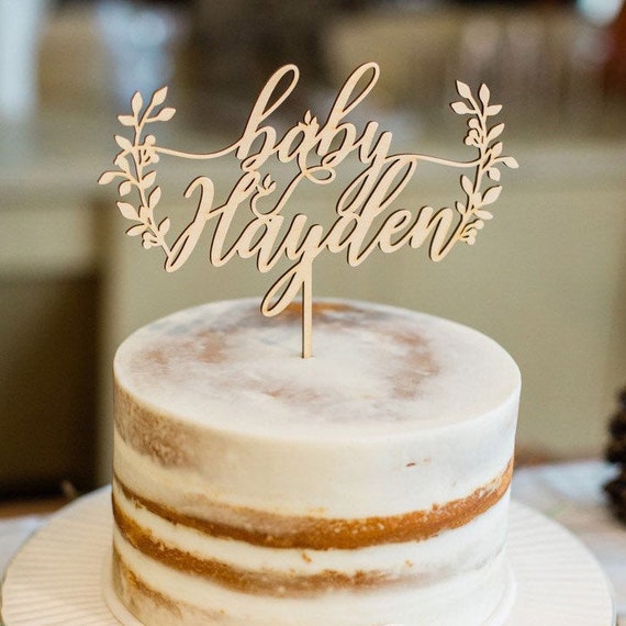 Birth Baby Shower Baptism Cake Topper Edible Party Decoration Personalized  Name