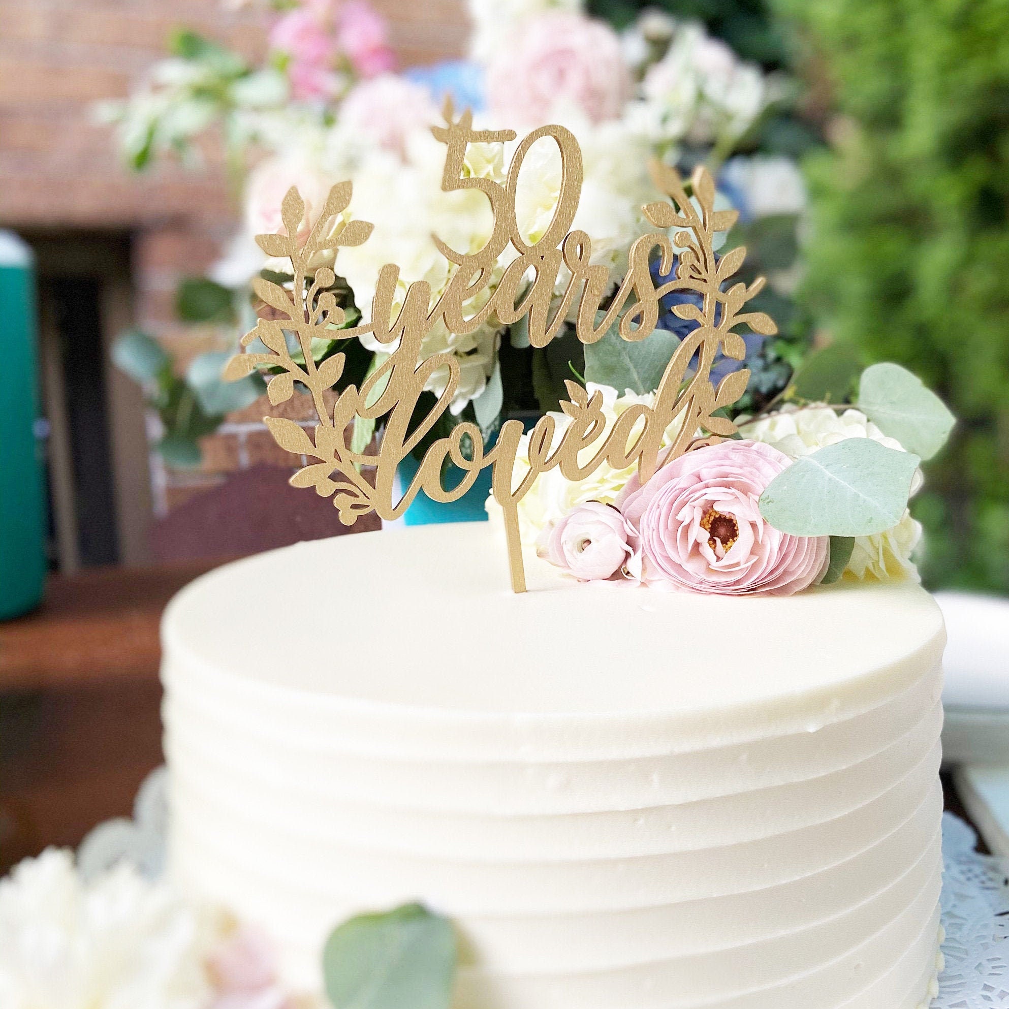 ▷ Figura para tarta de boda Bodas de oro 50 aniversario ❤️ 