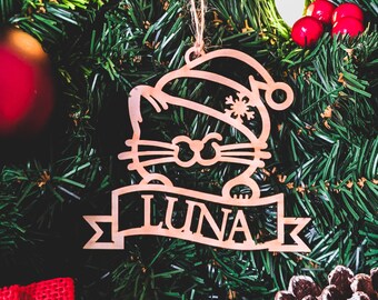 Cat Ornament Personalized, Pet stocking, Cat Christmas stocking, Pet ornament, Custom ornament, Cat gift, Cat lover gift, Cat owner gift