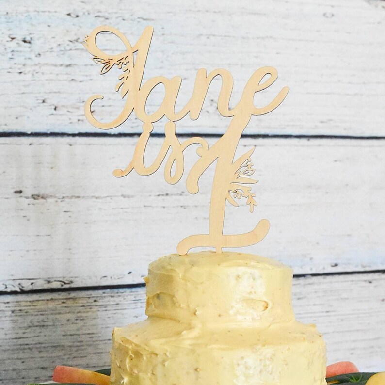 Flower Cake Topper Birthday Cake Topper Name Cake Topper Etsy