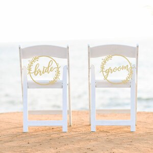 Bride and groom chair sign, Wedding chair signs, Wood Sign, Wedding decorations, Rustic Wedding Decor, Wedding Table Decor