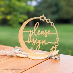 Celestial Please Sign Wedding Sign, Wooden Guest Book Sign, Celestial Wedding Decor, Wood guest book sign, Celestial wedding table sign