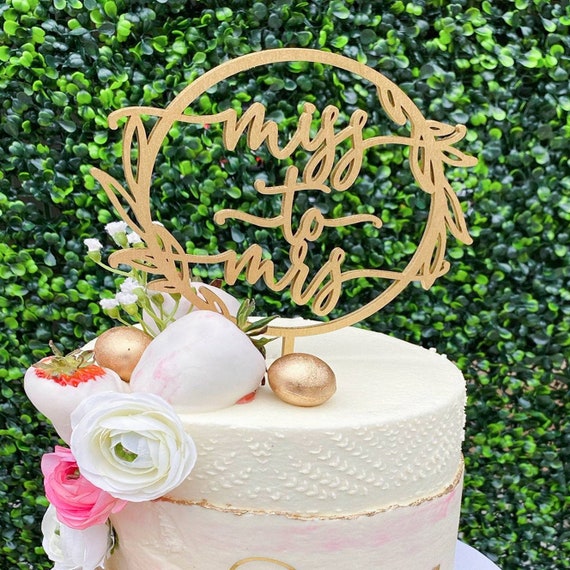 Rustic Bridal Shower Cake Topper Miss to Mrs Cake Topper Bridal