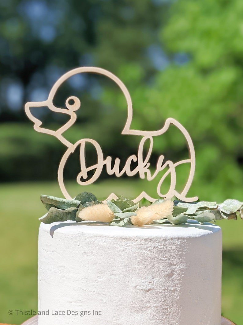 Duck cake topper, Rubber Ducky cake topper, Kid's cake toppers, First Birthday Cake Topper, Personalised birthday cake topper image 7