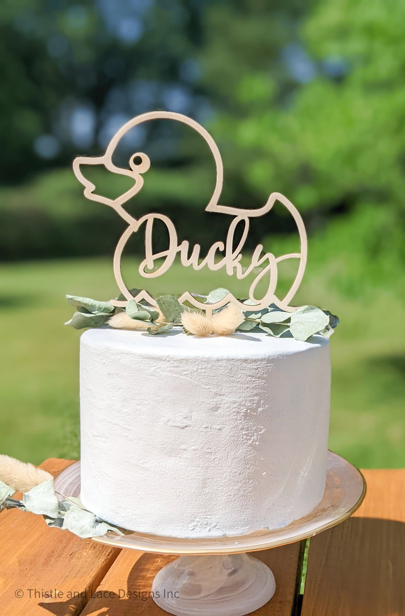 Duck cake topper, Rubber Ducky cake topper, Kid's cake toppers, First Birthday Cake Topper, Personalised birthday cake topper image 4