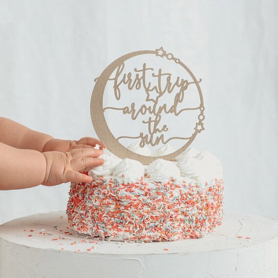 Premier Voyage Autour Du Topper De Gateau De Soleil Fete Etsy Canada