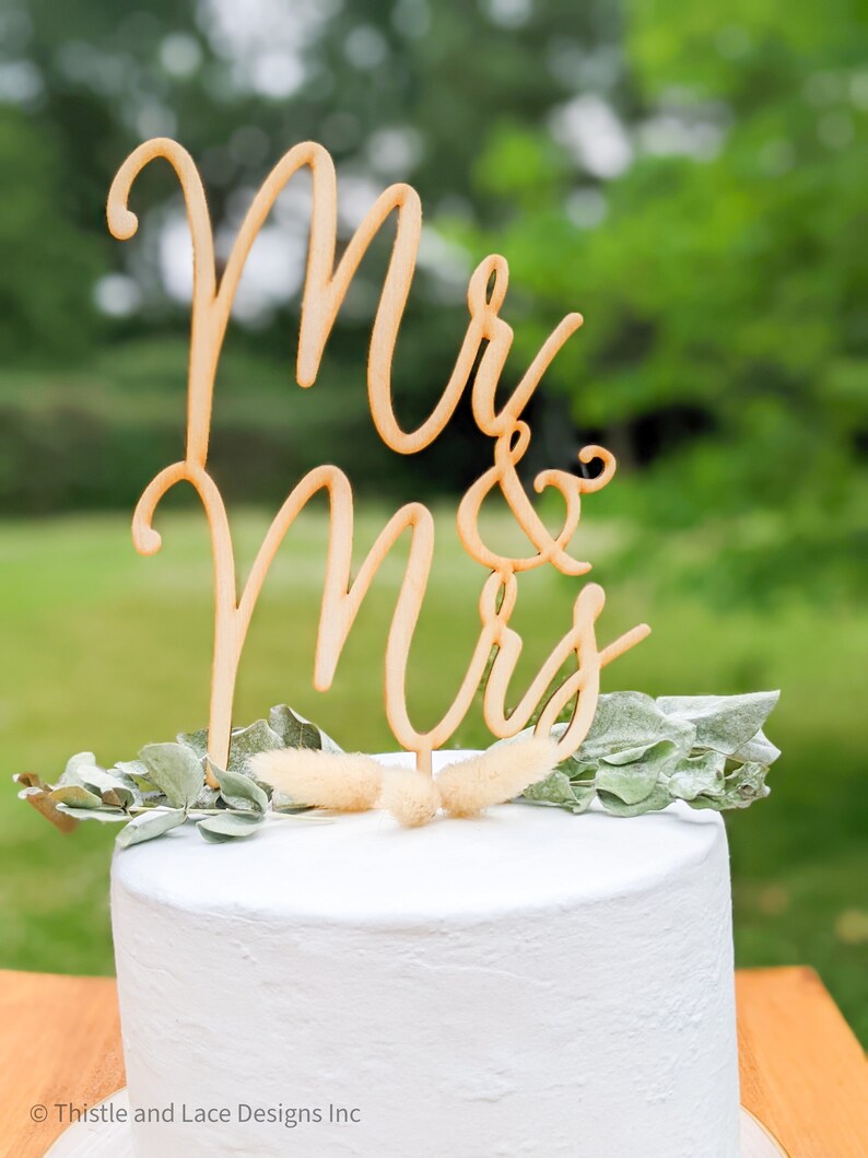 Mr and Mrs Wedding Cake Topper Wooden Wedding Cake Topper Etsy