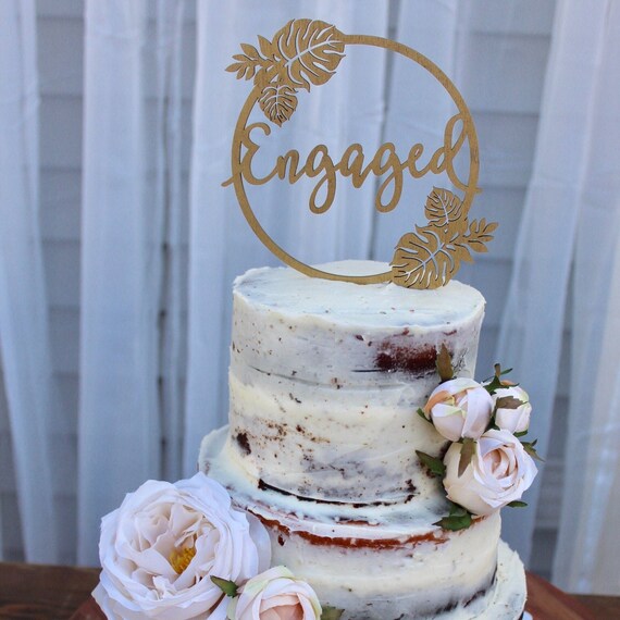 Engaged Cake Topper Engagement Cake Topper Engagement Party Etsy