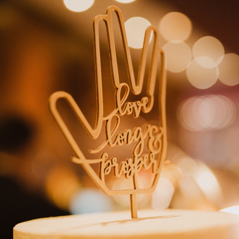 Love long and prosper cake topper, Cake topper, Wedding cake topper, Wedding decorations and decor image 3