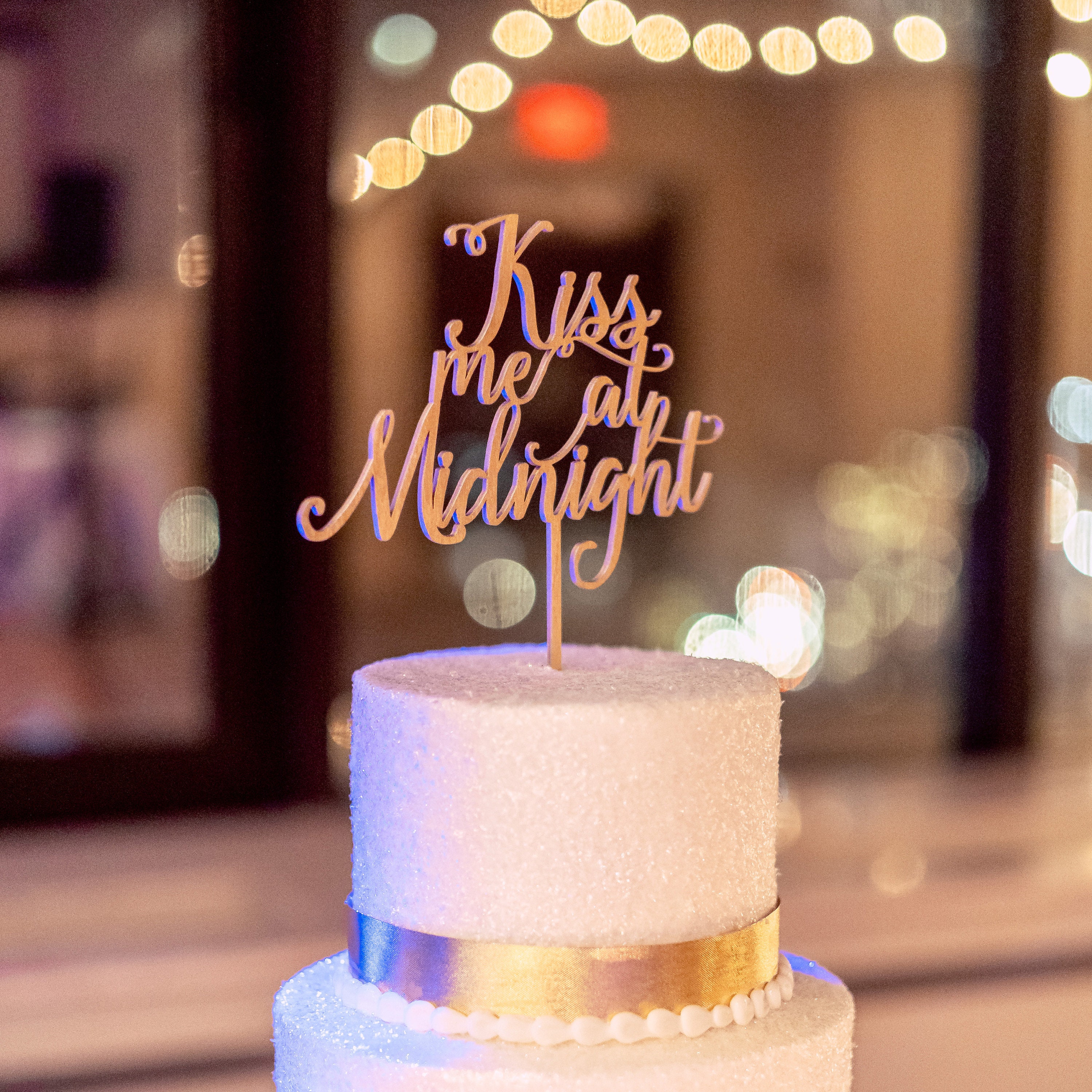 Kiss Me At Midnight Cake Topper Winter Wedding Cake Topper Etsy India