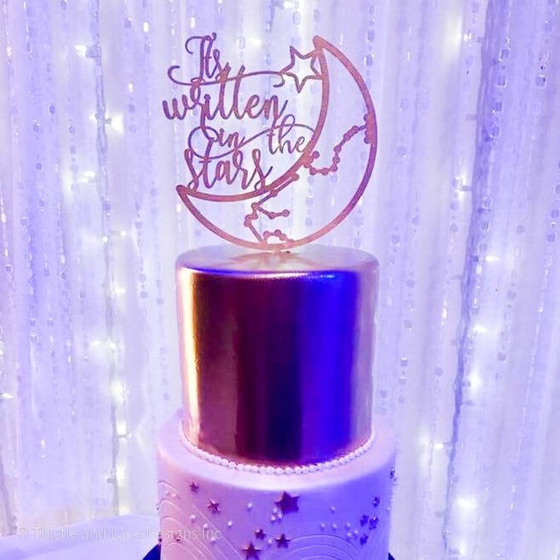 It's written in the stars cake topper, Constellation cake topper, Zodiac Signs, Moon cake topper, Star cake topper, Celestial cake topper image 5