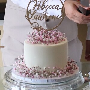 Beach wedding cake topper, Custom Name cake topper, Tropical wedding cake topper, Travel wedding cake topper, Unique wedding cake topper image 4