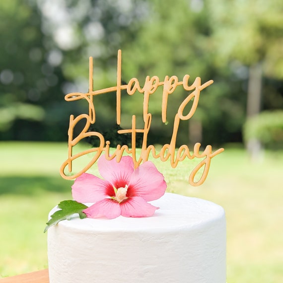 Topper per torta di buon compleanno, Topper per torta di compleanno, Topper  per torta personalizzato, Topper per torta per cinquantesimo compleanno,  Topper per torta in legno -  Italia