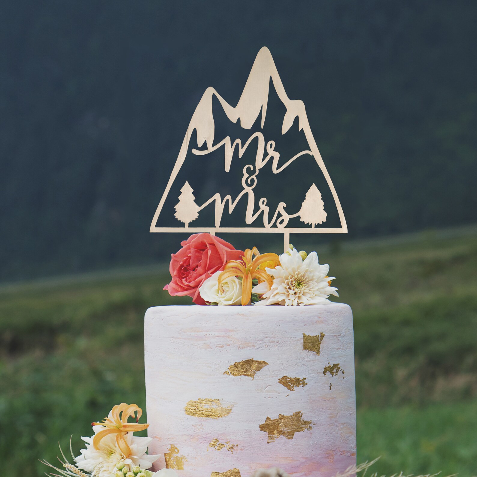 Mountain Cake Topper Wedding Cake Topper Unique Wedding Cake Etsy