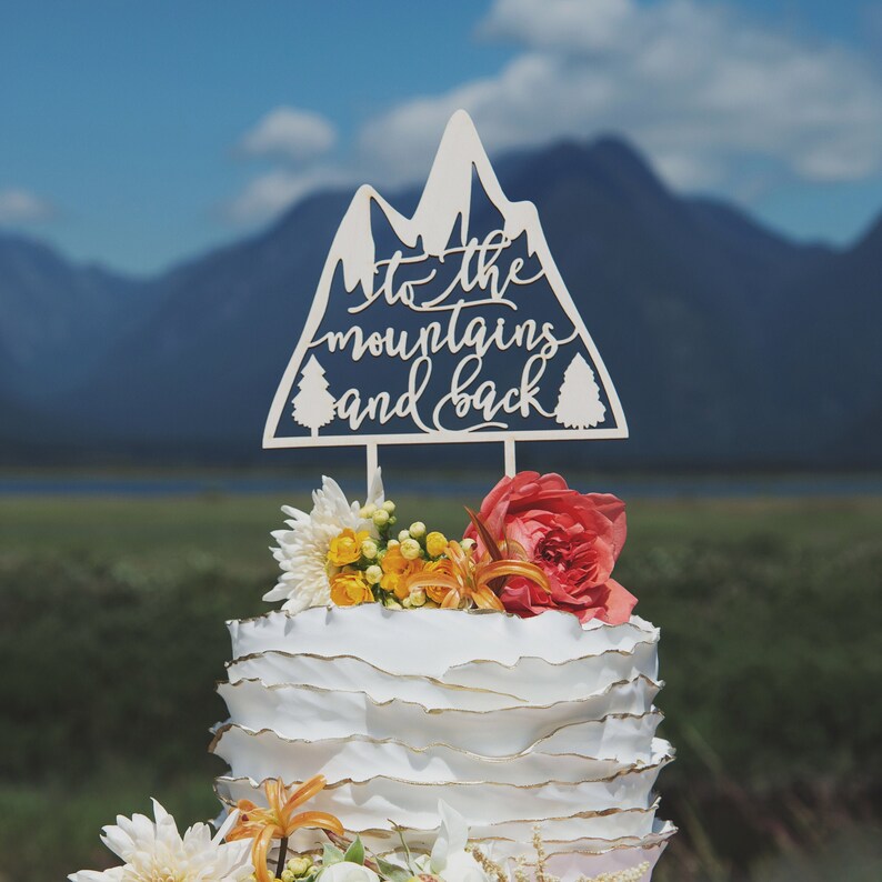 To the Mountains and Back Wedding Cake Topper Unique Wedding Etsy Norway