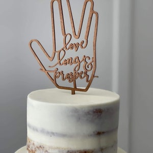 Love long and prosper cake topper, Cake topper, Wedding cake topper, Wedding decorations and decor image 6