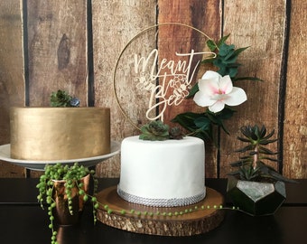 Meant to Bee Wedding Cake Topper, Wedding Cake Topper, Rustic Decor, Cake Topper Wedding, Bridal Shower decor, rustic cake topper