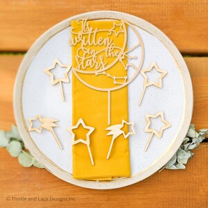 It's written in the stars cake topper, Constellation cake topper, Zodiac Signs, Moon cake topper, Star cake topper, Celestial cake topper image 2