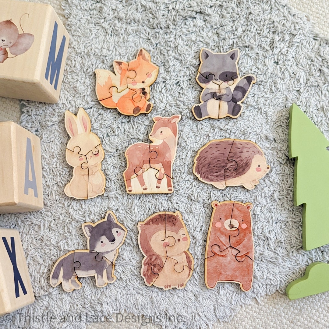 Animal Puzzle, Montessori Wooden Puzzle, Wooden Toy Puzzle, Wood Puzzle ...