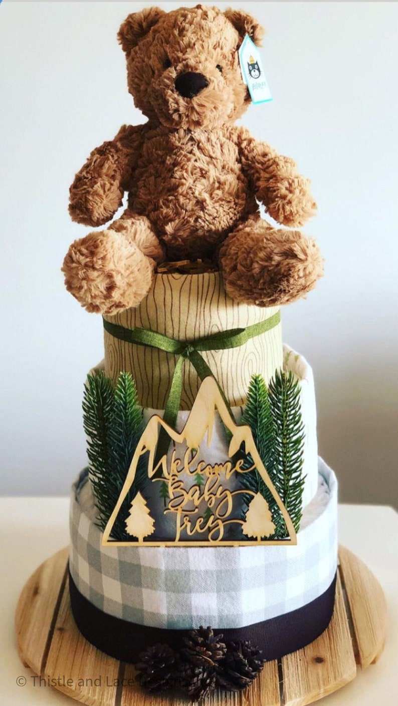 Baby shower mountain cake topper, Woodland baby shower, Baby shower cake topper, Adventure themed baby shower decor, Adventure baby shower image 6