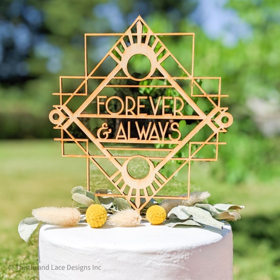 Forever And Always Art Deco Cake Topper Vintage Wedding Cake - Etsy