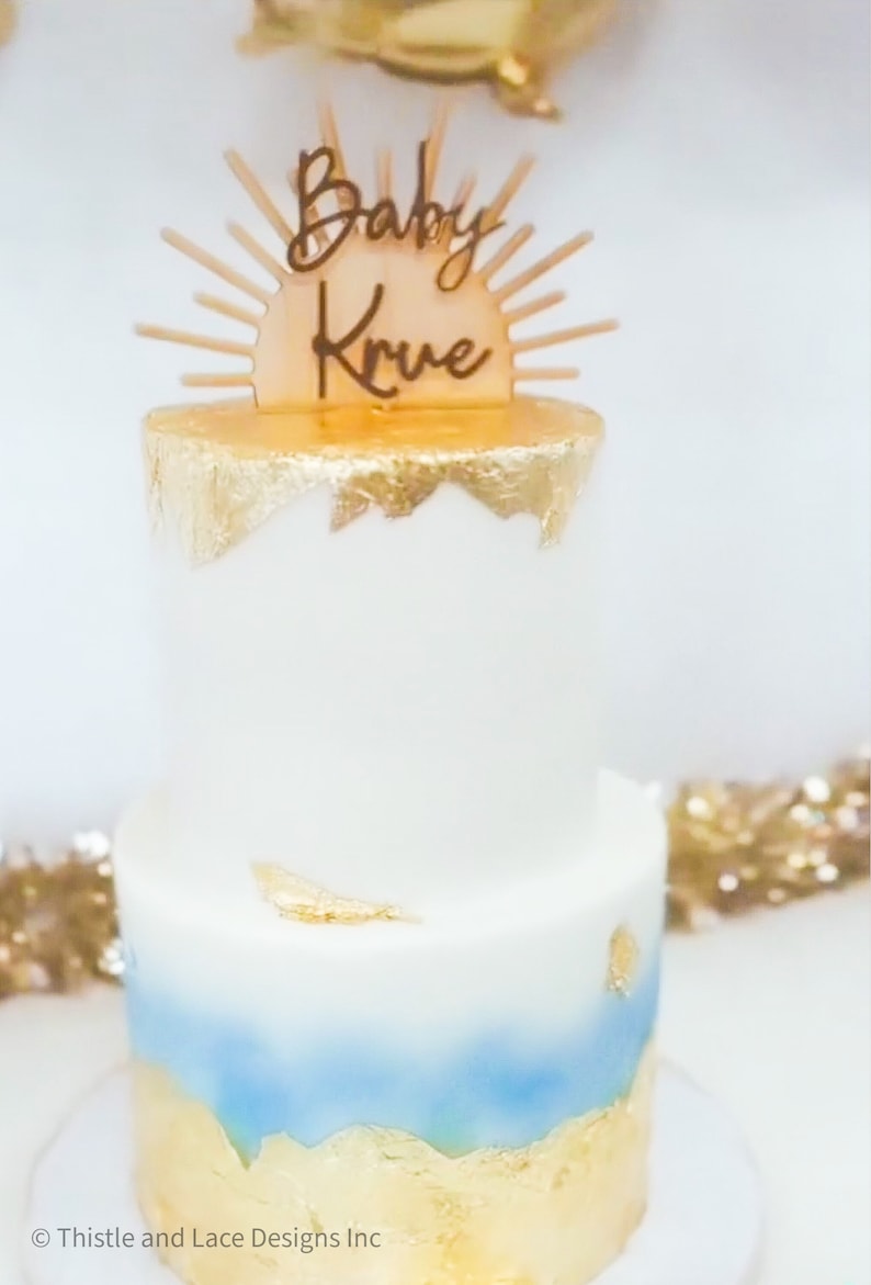 Sun cake topper, Baby shower cake topper, Oh baby cake topper, Sunshine Party Decor, Boho Cake Topper, Boho baby shower decorations image 5