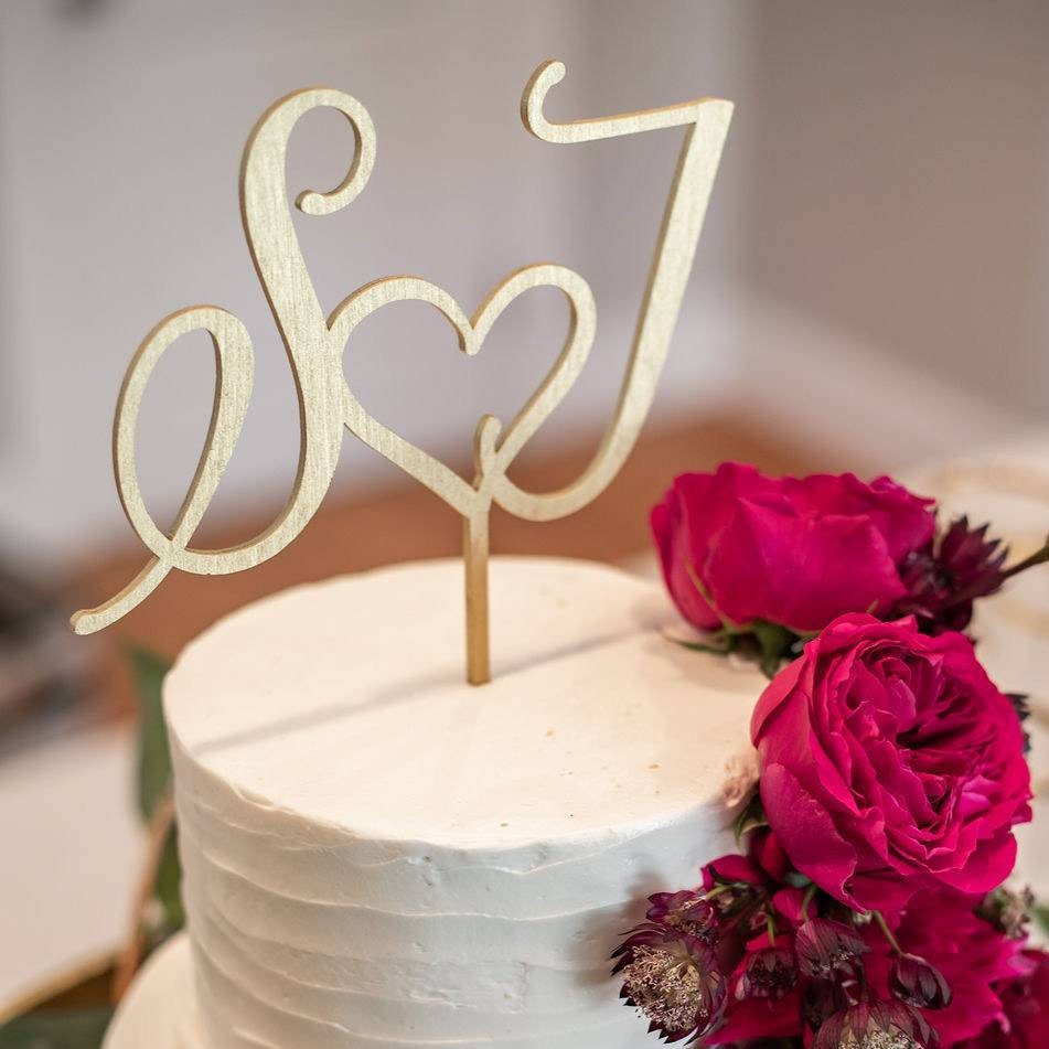 Monogram Cake Topper Gold Personalized Cake Topper for Wedding Custom Cake Topper Wood Initial Wedding Topper Wedding Cake Topper Monogram Cake Topper Gold Personalized Cake Topper for Wedding Custom Cake Topper Wood Initial Wedding Topper Wedding Cake Topper