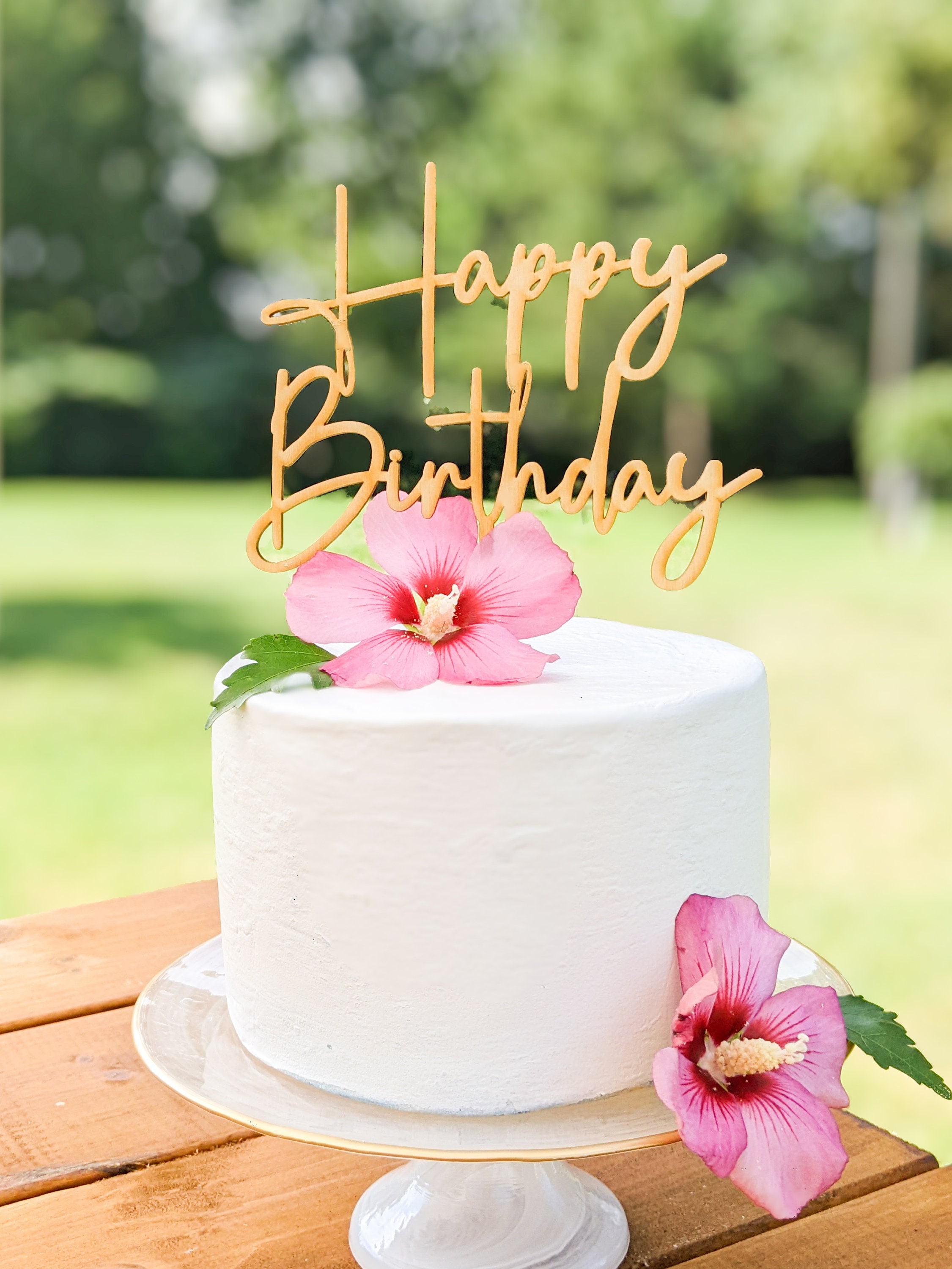 Décoration de gâteau pour joyeux anniversaire, décoration de gâteau d' anniversaire, décoration de gâteau personnalisée, décoration de gâteau des  50 ans, décoration de gâteau en bois -  France