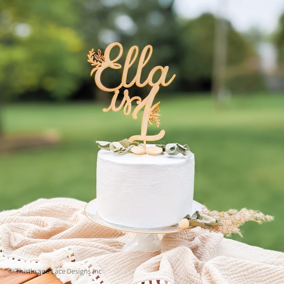 Flower Cake Topper Birthday Cake Topper Name Cake Topper Etsy