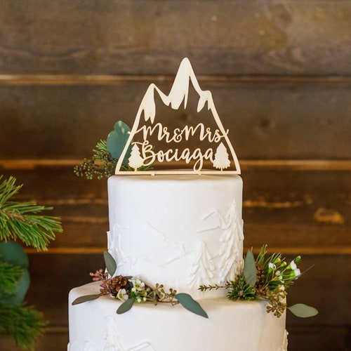 Custom Mountain Cake Topper Wedding Cake Topper Unique Etsy