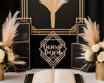 Art Deco wedding signs, Art Deco wedding signage, Art deco wedding decor, Guest book sign, Sweet treats sign, Cards and Gifts Wedding Sign