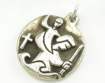 Vintage James Avery Cross St Christopher, Retired Sterling Silver Pendant