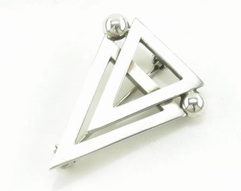 Rare Georg Jensen Sterling Silver Brooch Modernist, 57 Triangle