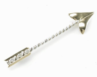 Doskow Diamond Arrow Sterling Silver & 14K Gold Brooch