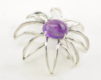 Tiffany & Co. Sterling Silver Brooch Fireworks Purple Amethyst