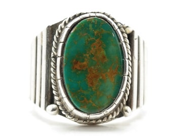 Vintage Native American Turquoise Ring Sterling Silver Size 11 3/4