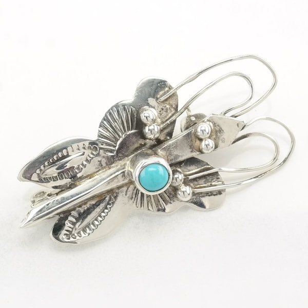 Southwest Sterling Silver Brooch Butterfly Turquoise