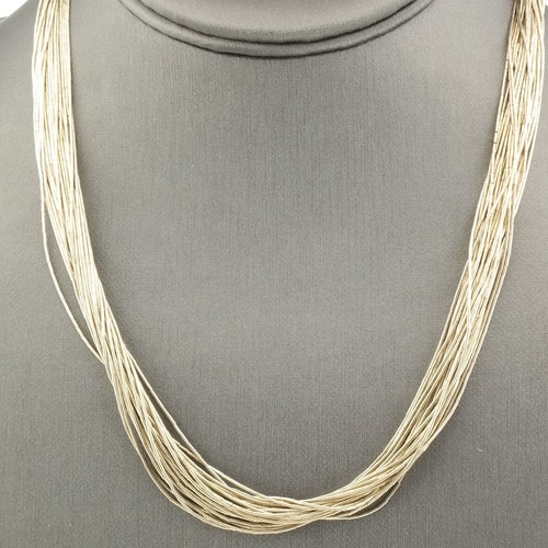 Vintage Kabana 30 Strand Southwest shops Liquid Silver Necklace Sterling