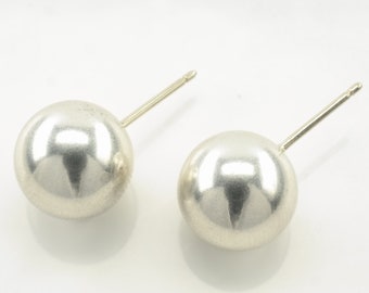 Minimalist Tiffany & CO Sterling Silver 10mm Ball Stud Earrings