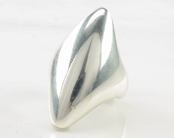 Vintage Modernist Silver Ring Abstract Sterling Size 6 3/4