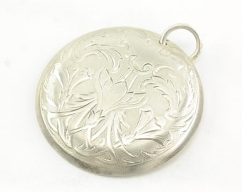 Vintage Art Nouveau Floral Ornate Sterling Silver Pendant