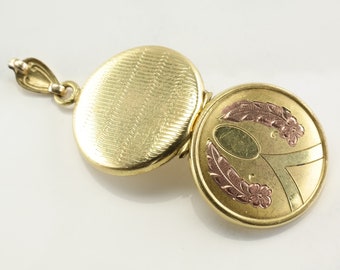 Vintage Floral Locket Gold Fill Pendant