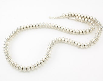 Vintage Southwestern Sterling Silver Saucer Bead Necklace