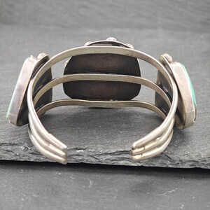 Bracciale rigido in argento con pegno antico dei nativi americani, turchese Kings Manassa, 6 1/2" immagine 5
