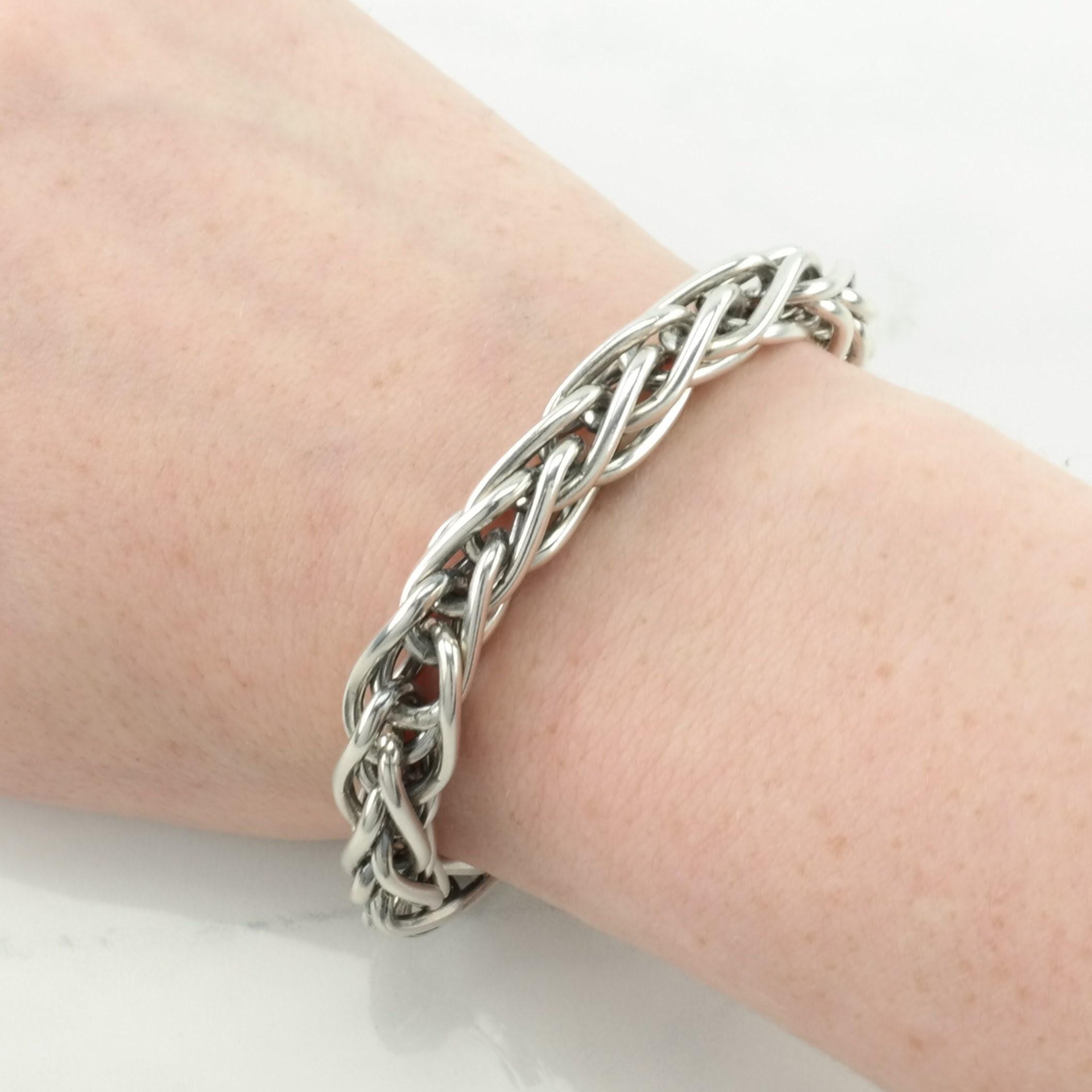 Vintage Versani Sterling Silver Link/t-bar Bracelet Thick Chain