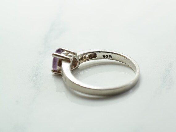 Vintage Sterling Silver Ring Amethyst Size 6 1/2 - image 3