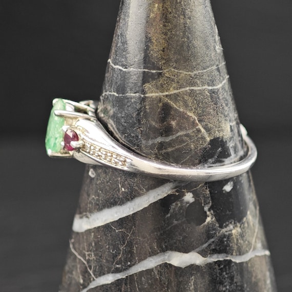 Emerald, Ruby Gemstone Ring Sterling Silver Sz 9 - image 10